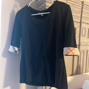 Burberry Brit Check-Cuff Jersey Top